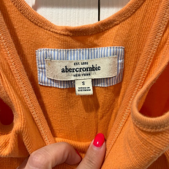 ABERCROMBIE KID’S Ribbed Stretchy Tank Top - orange, size S - Picture 2 of 3